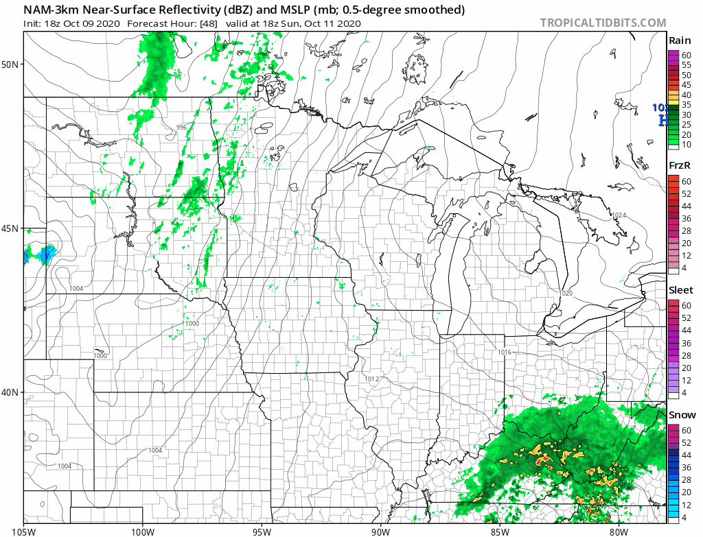 NOAA NAM 3 km model 1 pm Sunday to 1 am Monday
