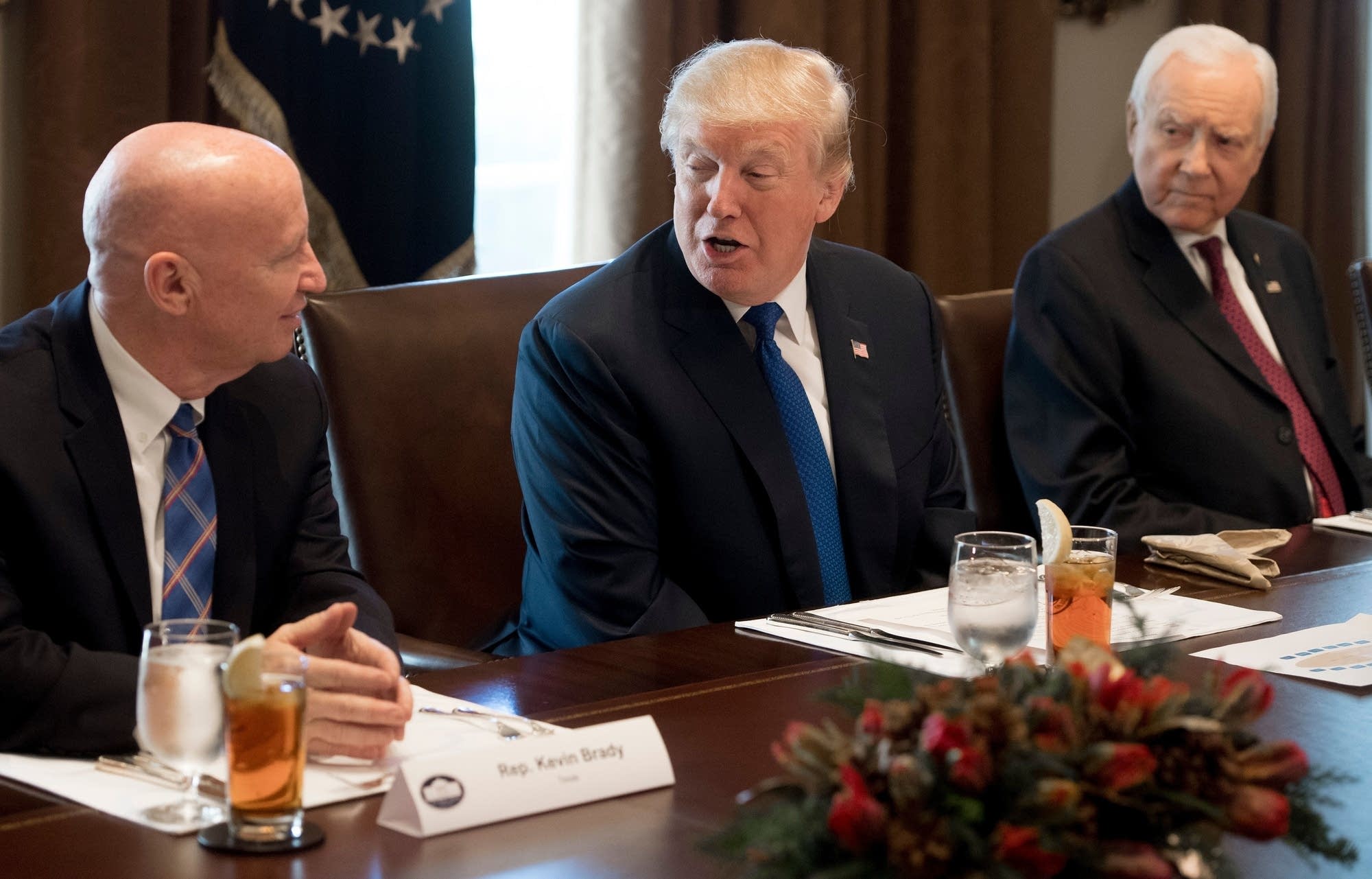The president speaks about tax reform during lunch with lawmakers.
