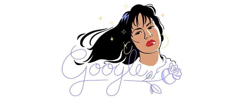 A doodle celebrating the late Selena.
