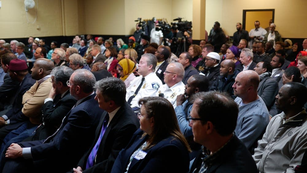Community members at the Dar Al-Hijrah mosque