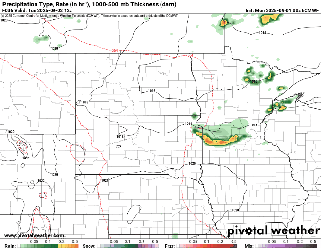 Forecast precipitation Tuesday 7 a.m. through Wednesday 7 p.m.