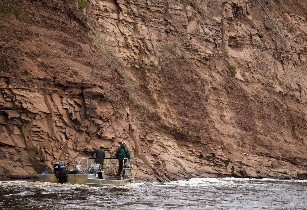Researchers scan the St. Louis River.