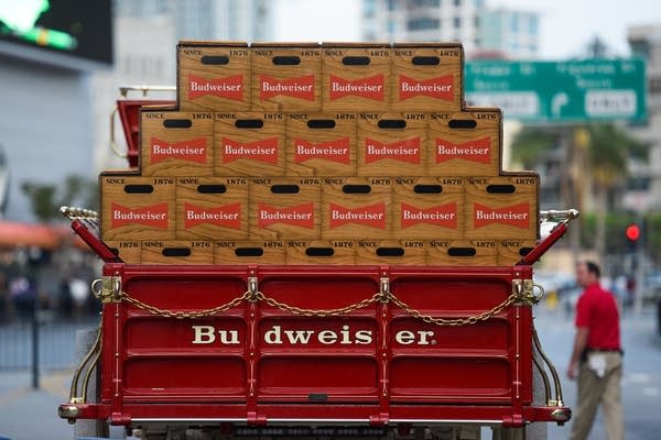 Budweiser display in Los Angeles, California.  (Photo by Noel Vasquez/Getty Images)