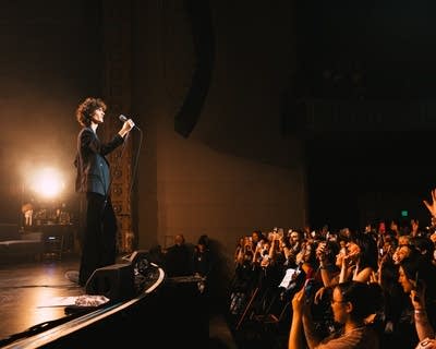 sombr performing on stage