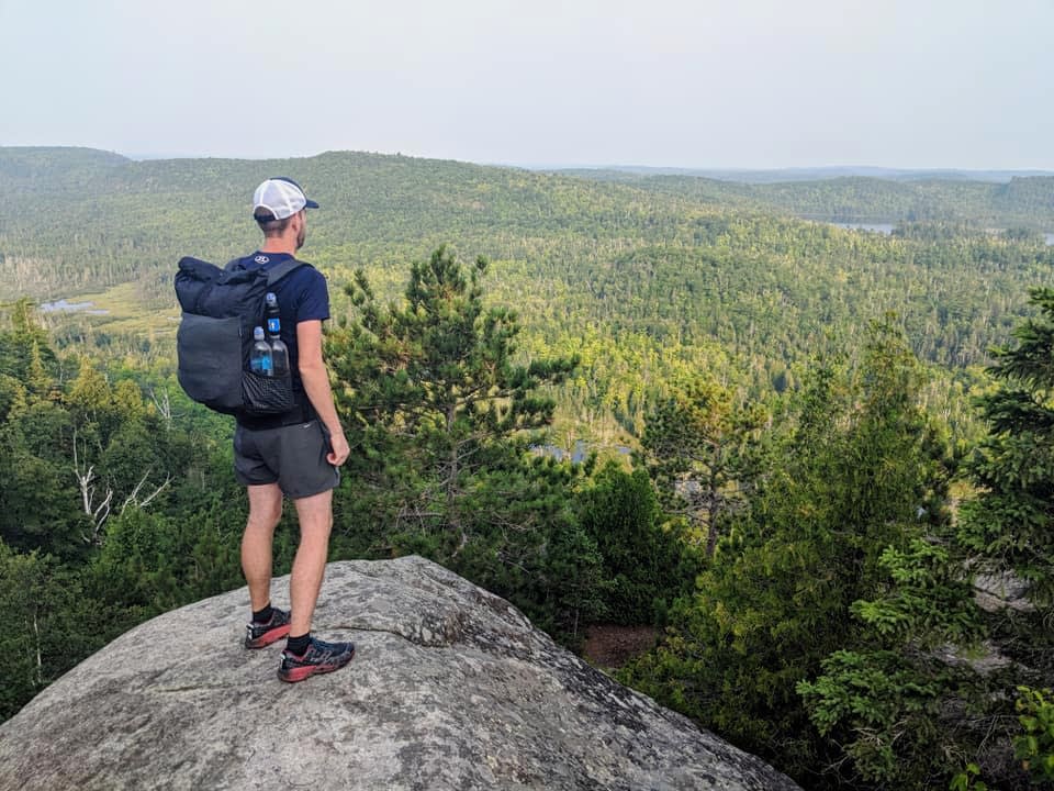 Ajay Pickett looks out from the top of Mount Trudee near Silver Bay.