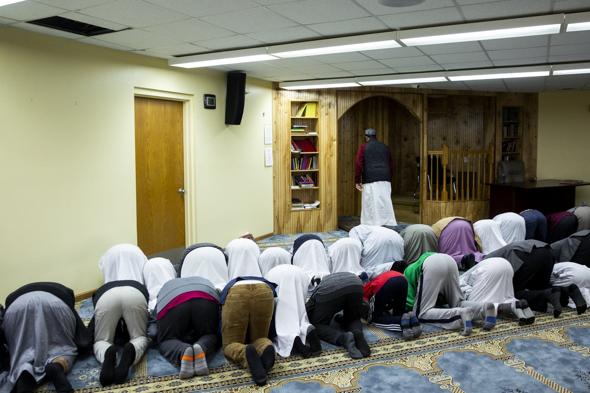 Mohamed Omar leads afternoon prayer.