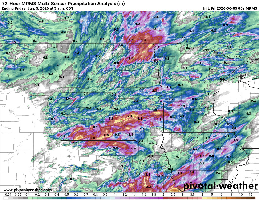 72 hour rains