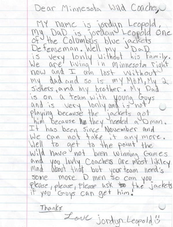 Minnesota Wild grant daughter’s wish in trade for her dad