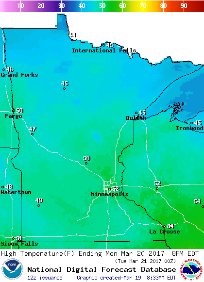 Sunday warmth; astronomical Spring on Monday