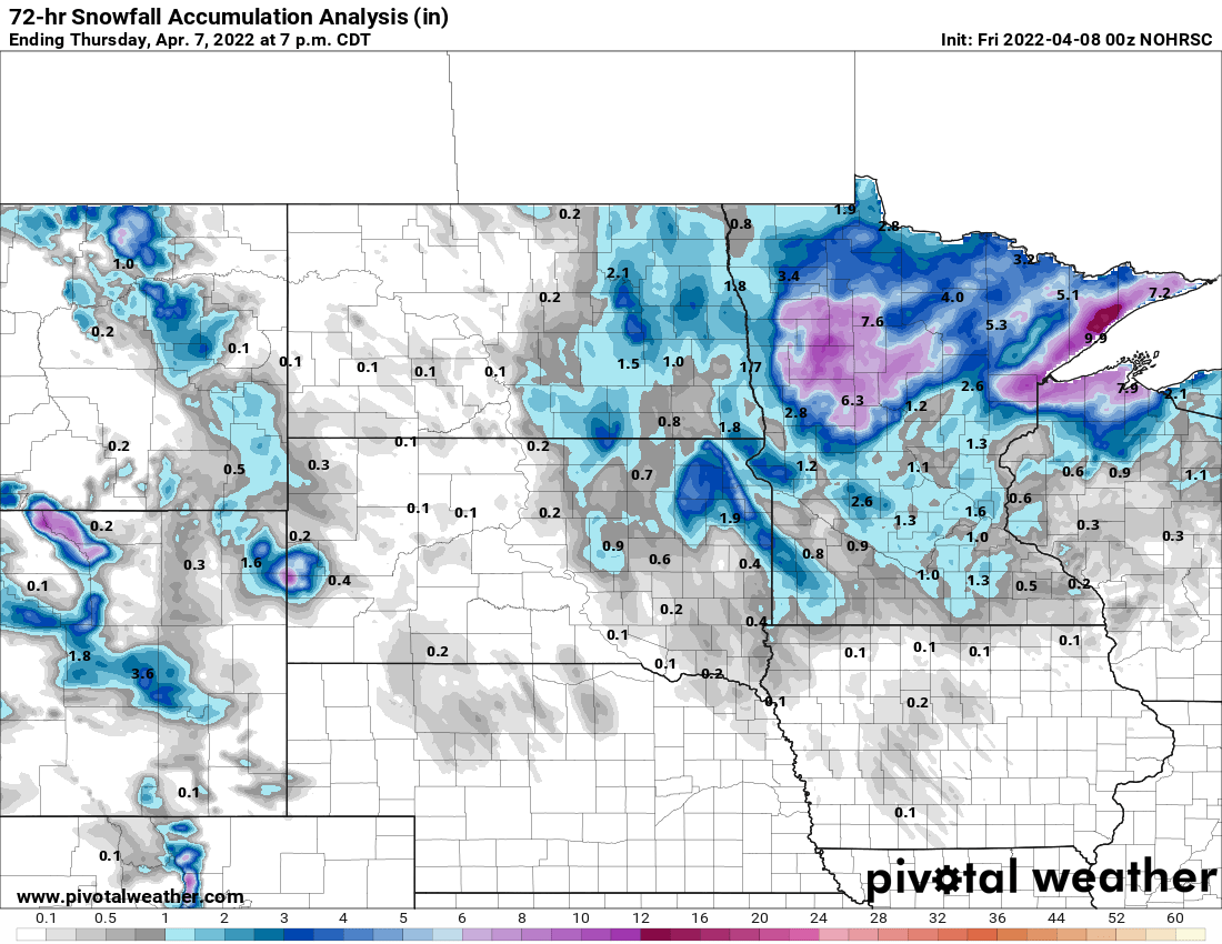 3 day snow totals