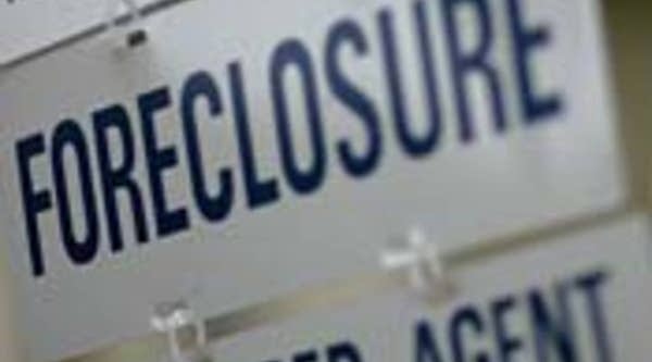 A foreclosure sign