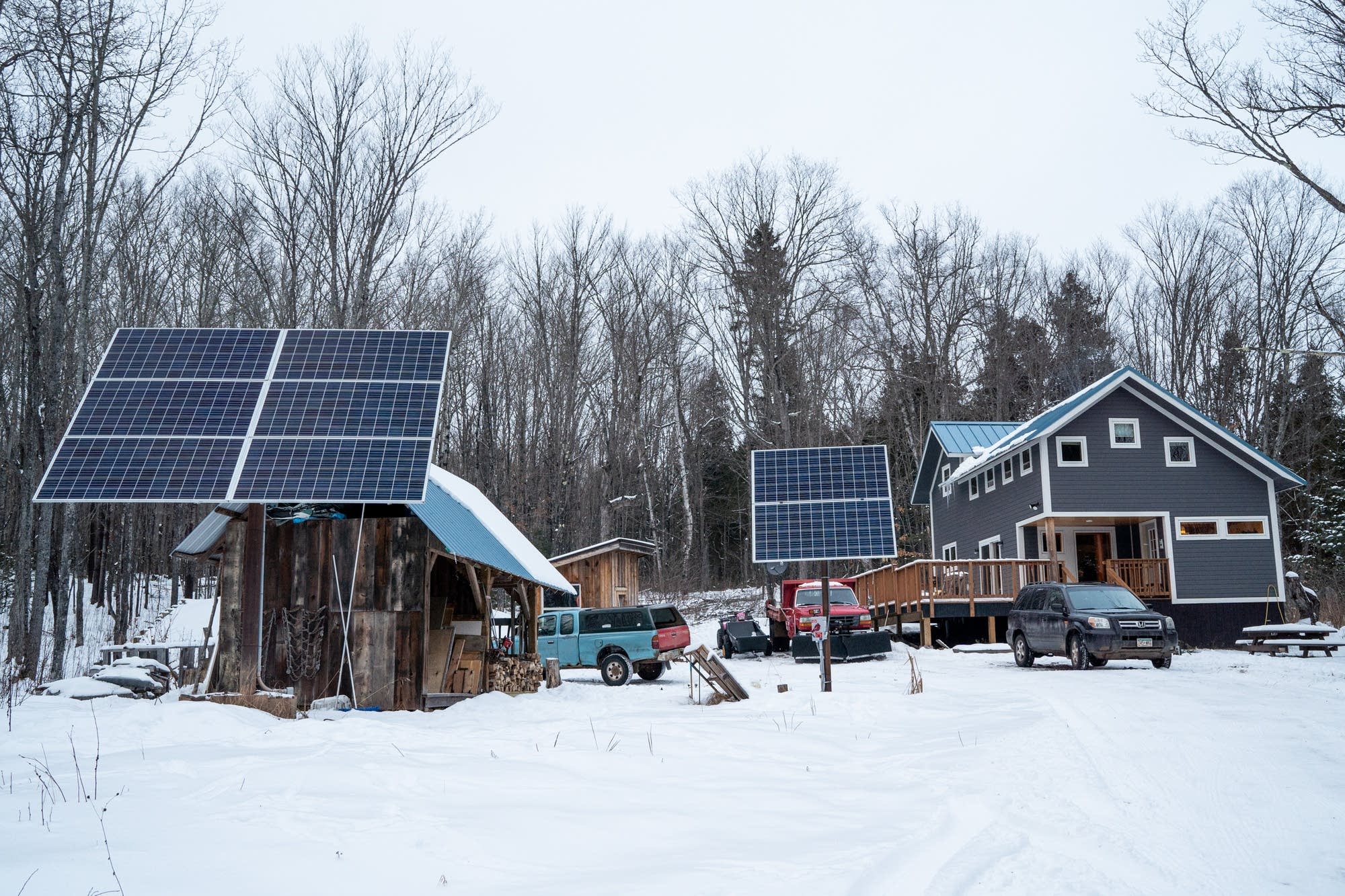 Multiple solar panels power Tamer and Yvette Ibrahims remote home
