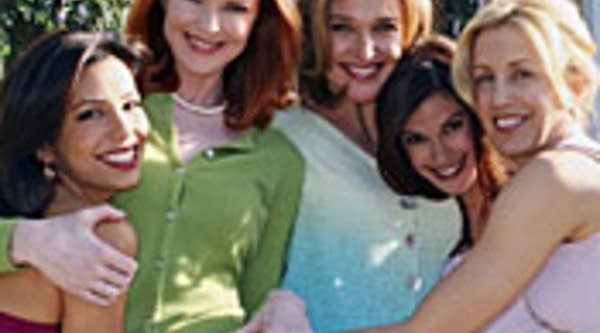 Cast members of "Desperate Housewives," from left, Eva Longoria, Marcia Cross, Brenda Strong, Teri Hatcher and Felicity Huffman.