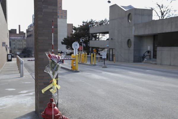 Flowers are placed outside the Molson Coors Brewing Co. campus.