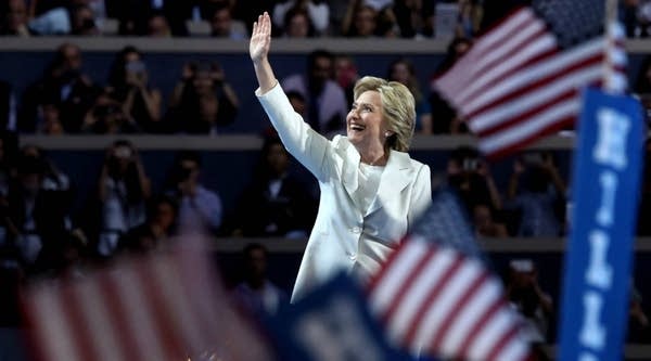 Hillary Clinton at the fourth day of the Democratic National Convention.
