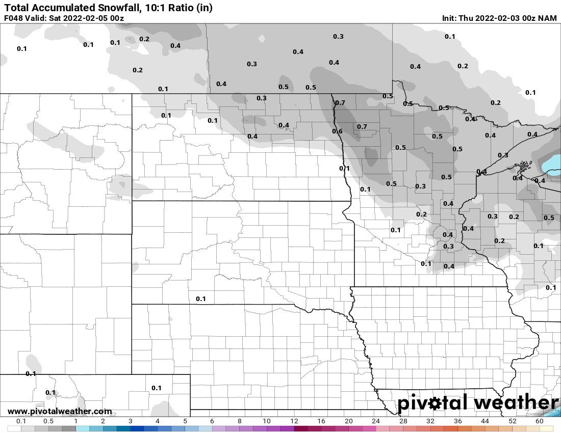 Snowfall early FRI