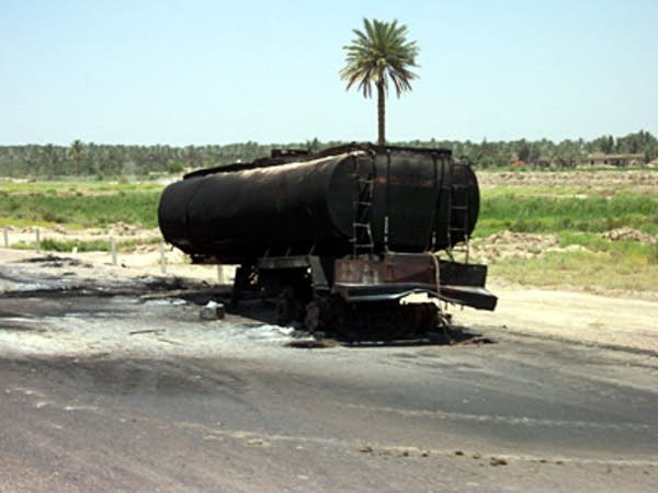 Left-over debris after a bomb