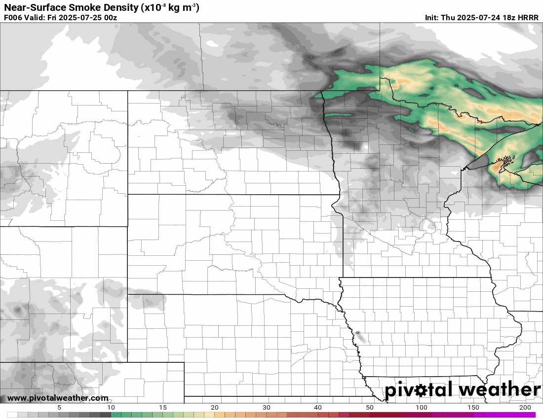 NOAA HRRR smoke output
