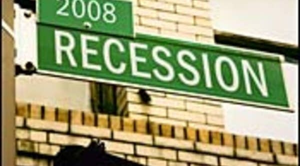 Recession street sign
