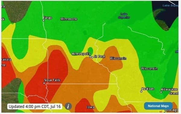 Air quality at 4 p.m. Sunday