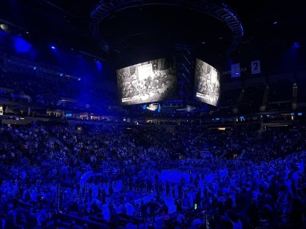 A crowd at a game