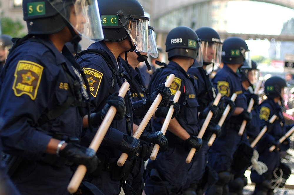 Line of police