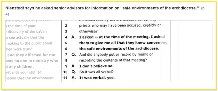 Asked for safe environments of the archdiocese