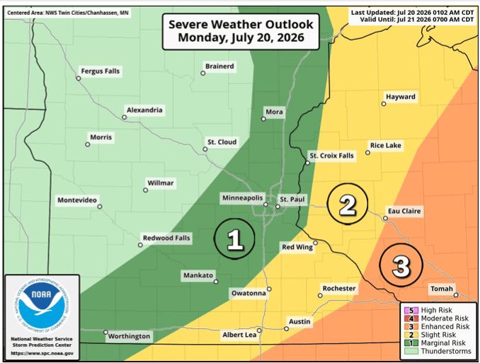 Severe weather threat Monday