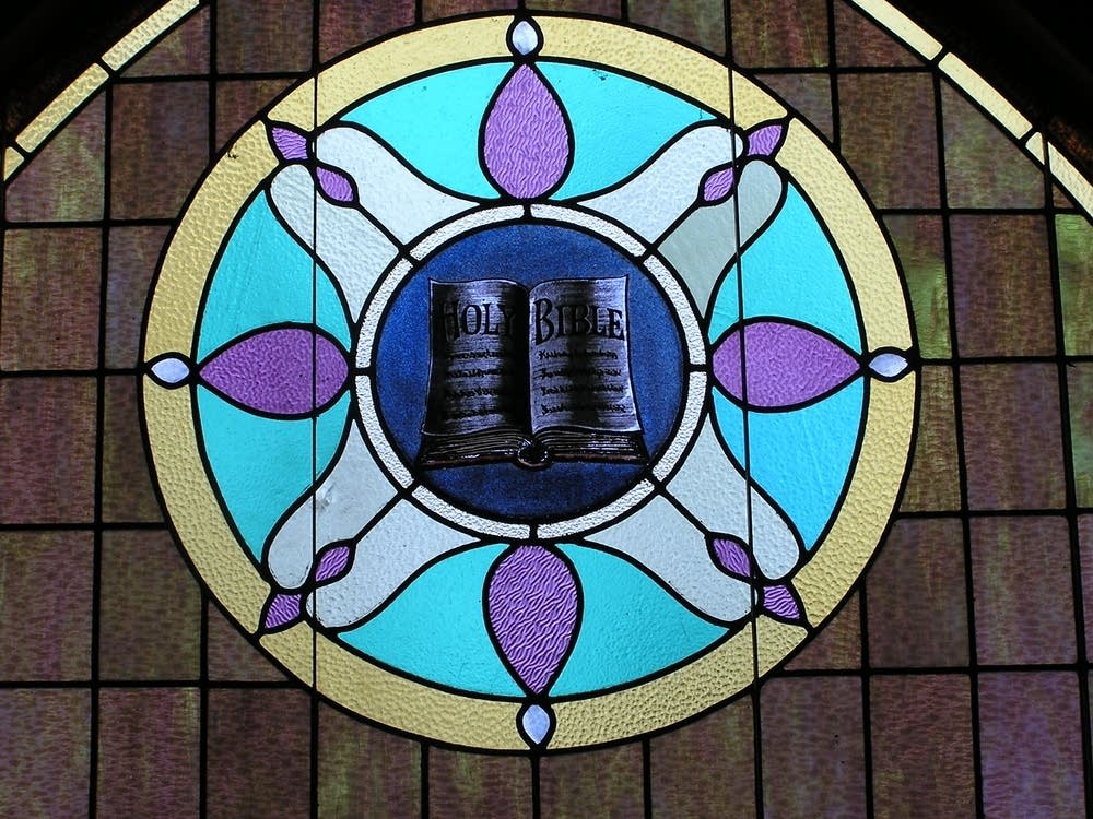 A stained glass window