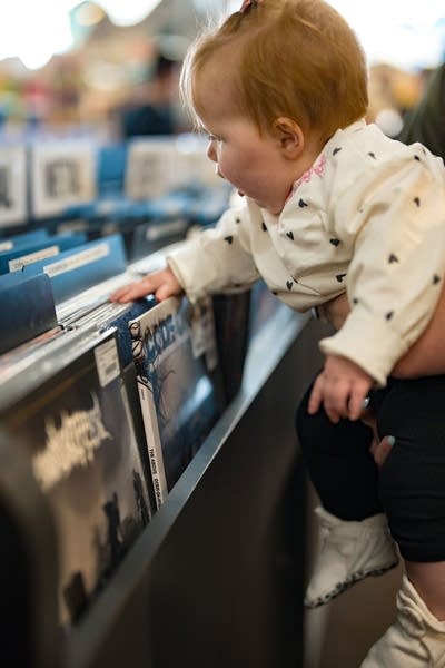 Baby touching records