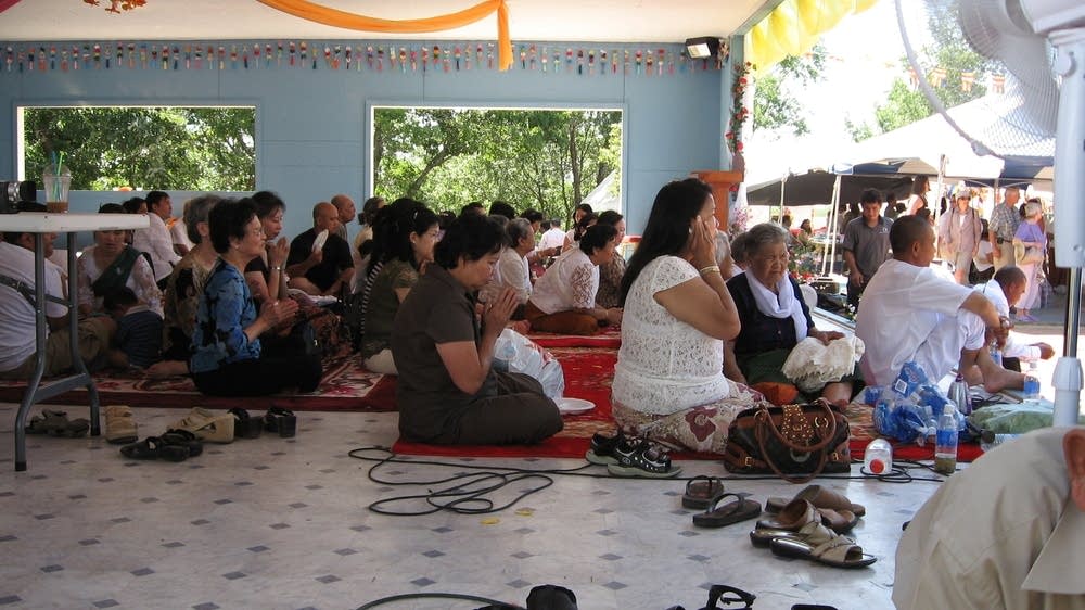 Praying in the shade