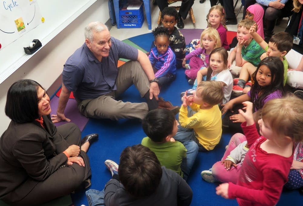 Gov. Mark Dayton talked to a preschool class.