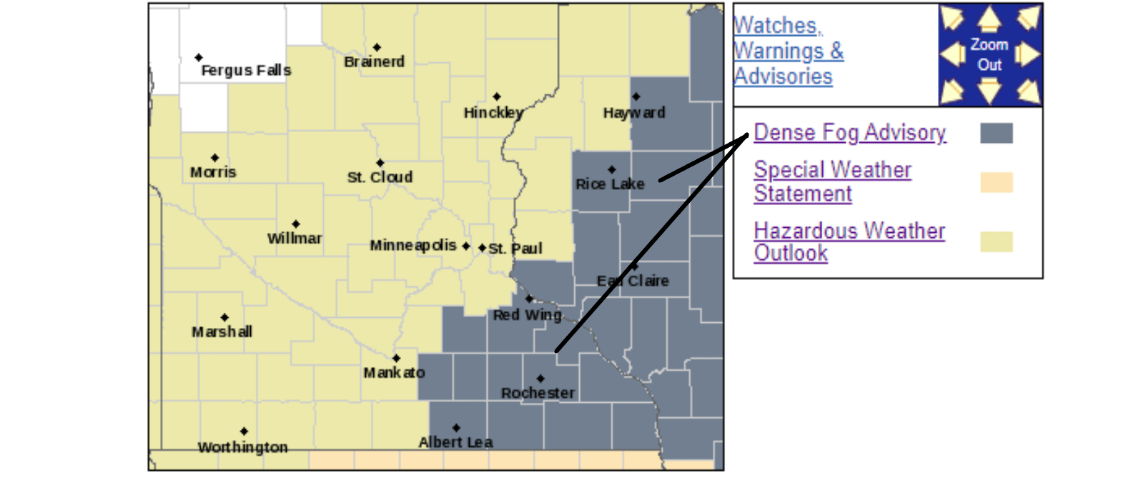 Dense fog advisory until 9 a.m. Saturday