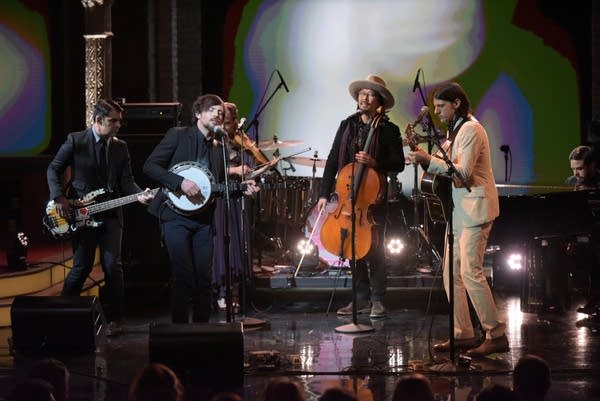 The Late Show with Stephen Colbert with The Avett Brothers during the Jan. 20, 2017, show in New York.