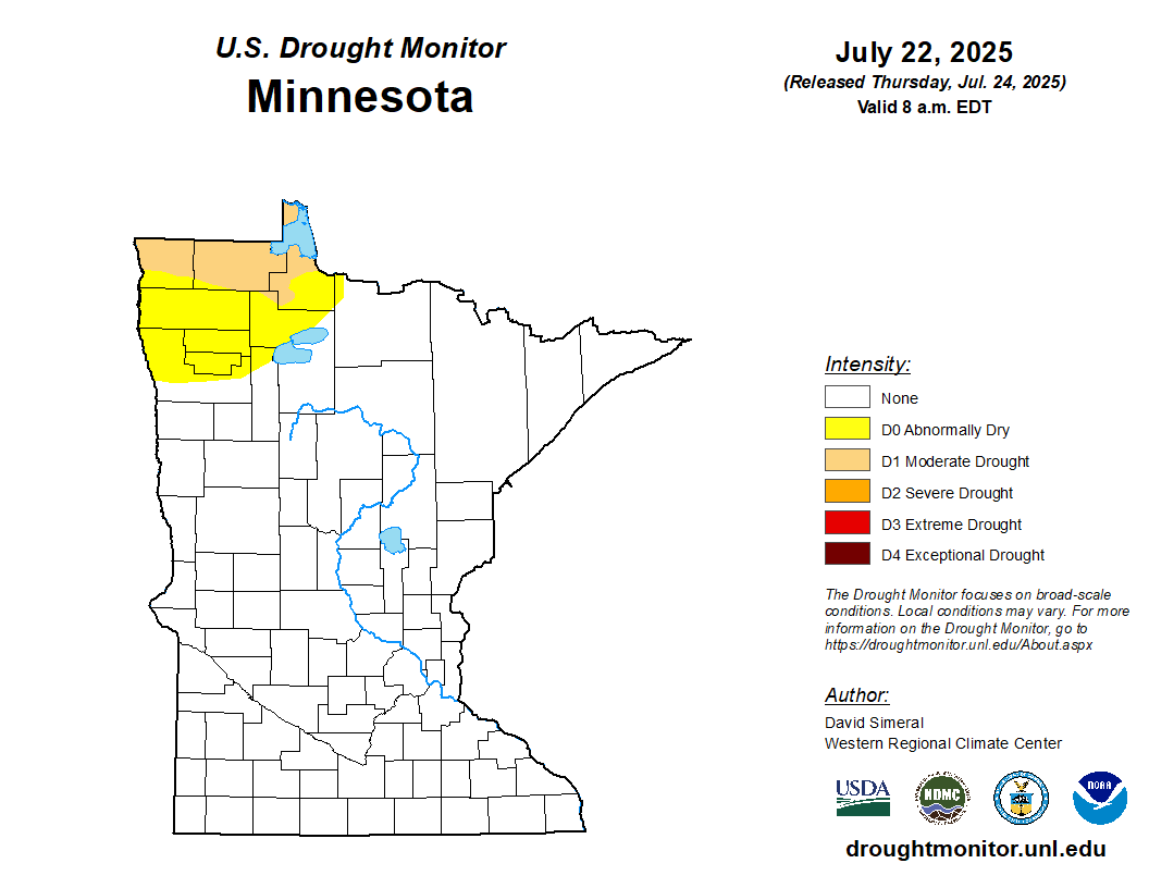 Most of Minnesota now drought-free; northwest still dry
