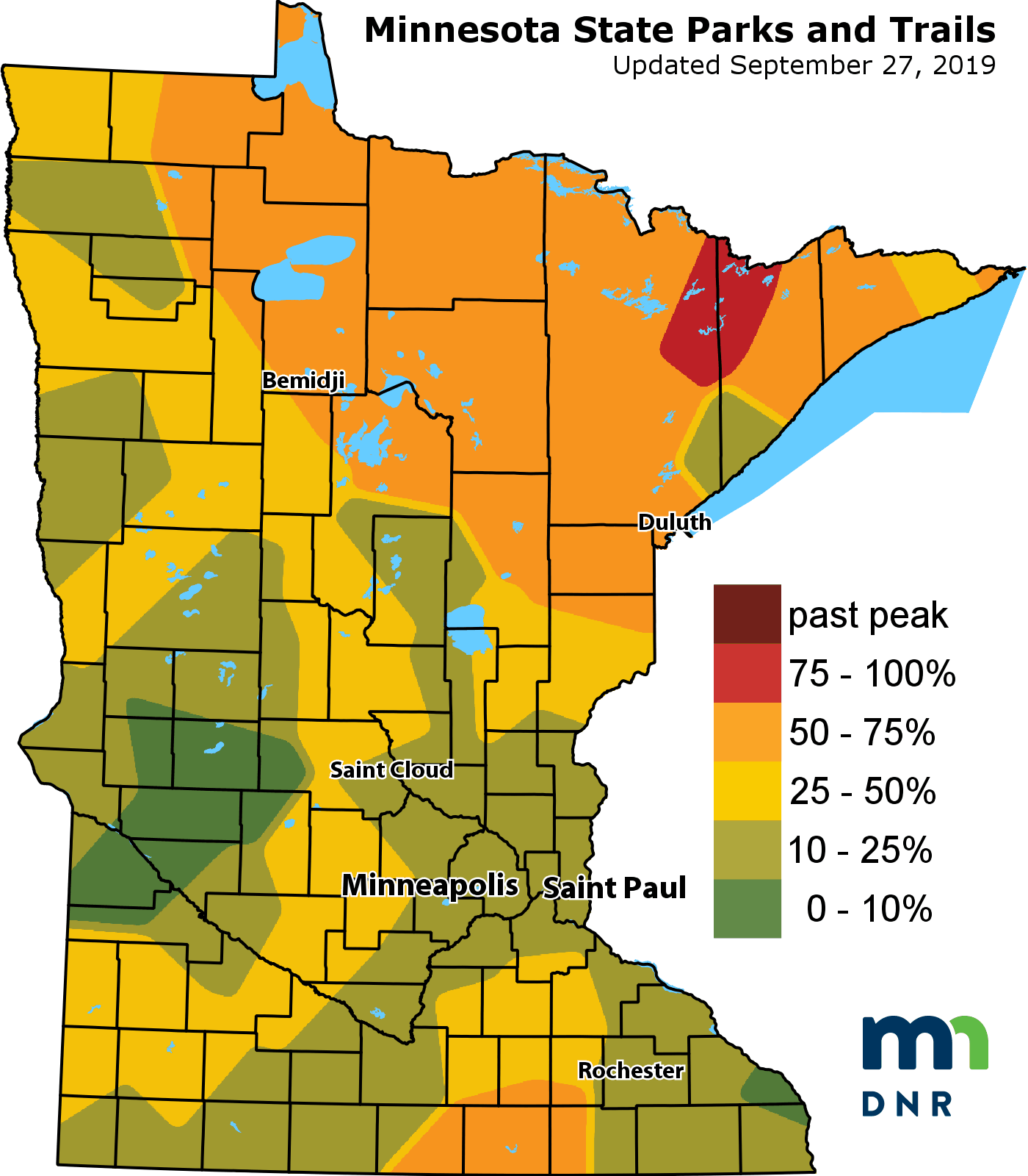 Red means go: Fall colors on the march in northern Minnesota