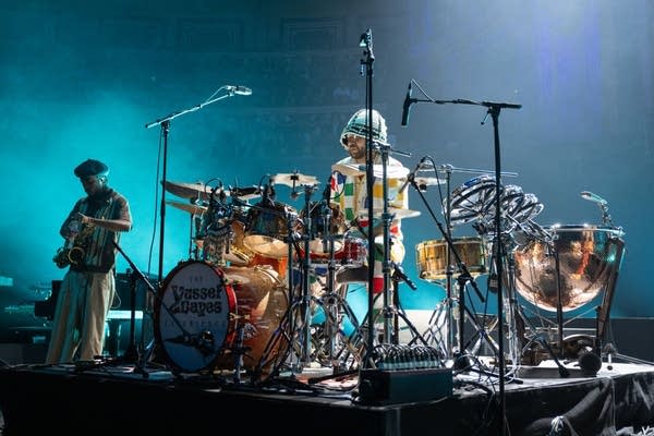 Yussef Dayes performs at Royal Albert Hall on October 12, 2023 in London, England.