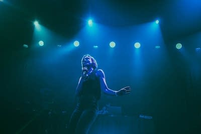 Woman performing on stage