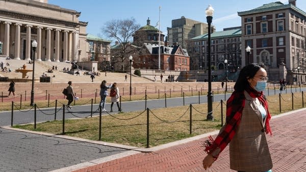 The campus of Columbia University in New York City. Few college students are planning to take the next school year off. 