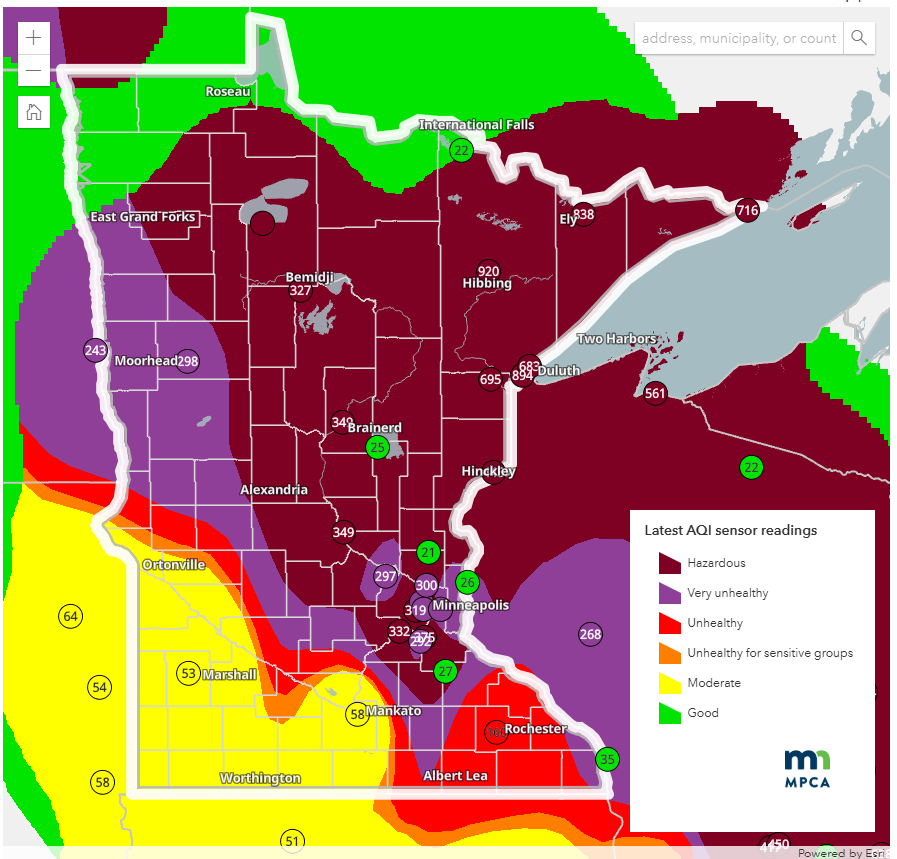 Current air quality conditions