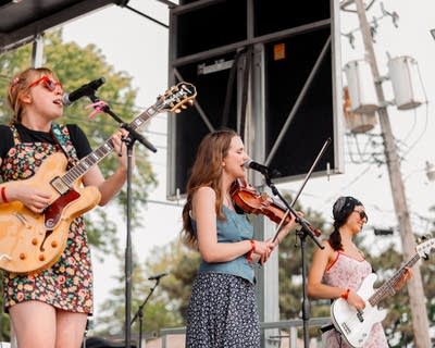 Yonder performing on stage