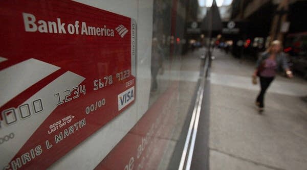 The window of a Bank of America branch on September 12, 2011 in Chicago, Ill.