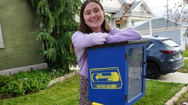 Kate Kowalczik smiles with her Free Blockbuster in Salt Lake City on Dec. 9.