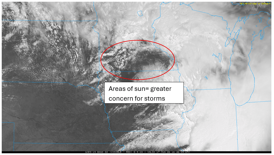Satellite imagery Wednesday late morning