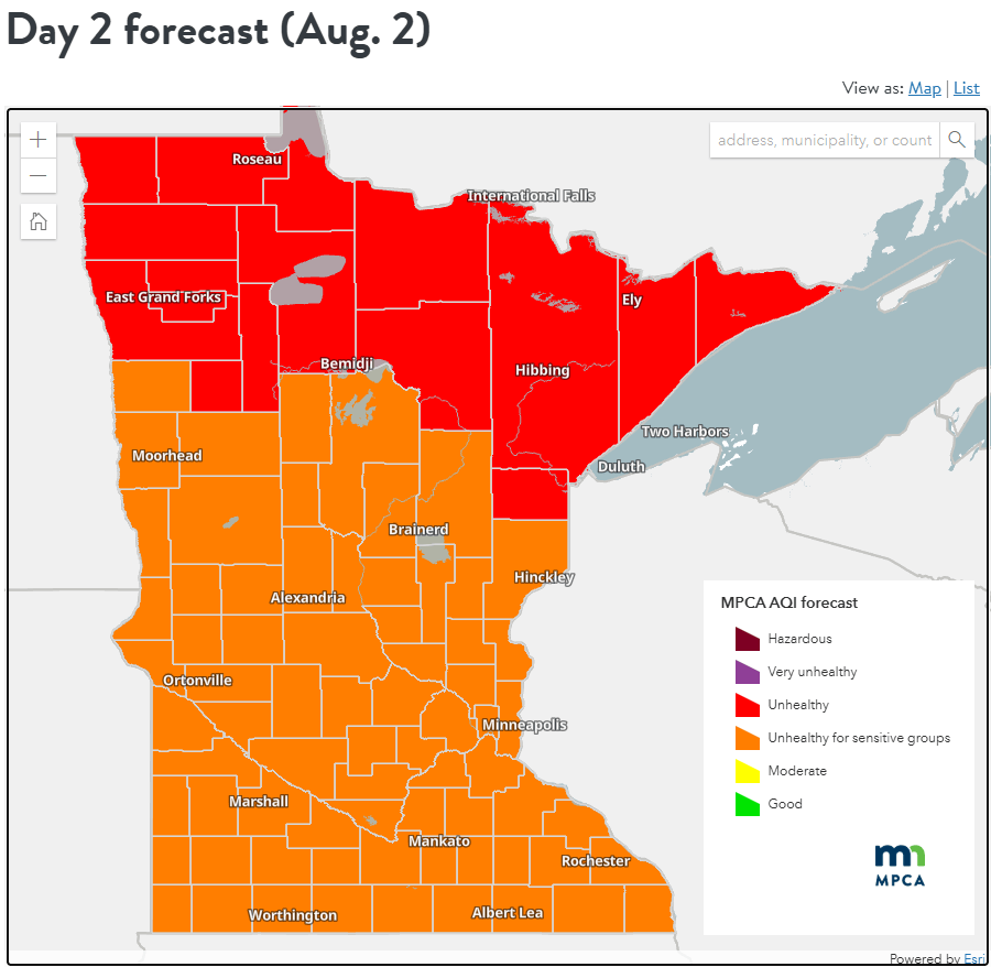 Air quality forecast