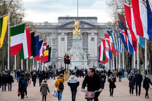 National flags on the Mall in London in preparation for the NATO summit (Photo: Getty Images)