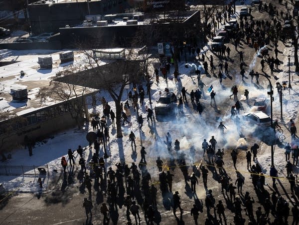 teargas in the street