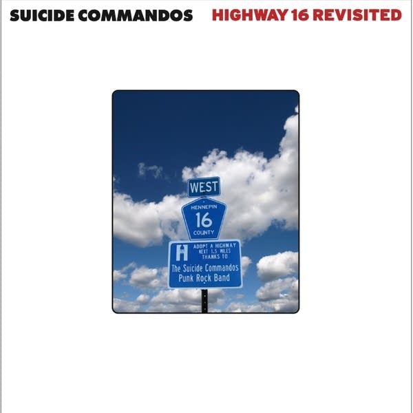 Suicide Commandos album cover featuring highway sign