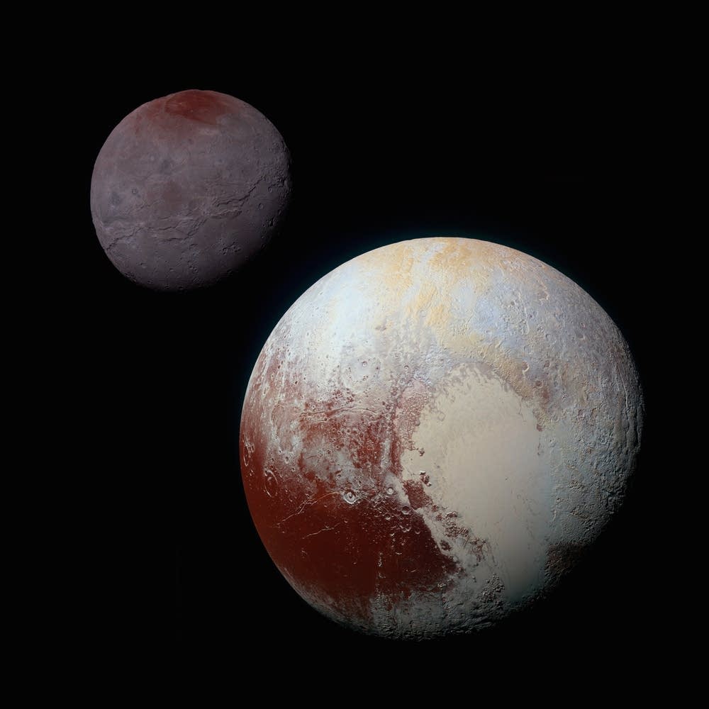 Charon and Pluto, composite image