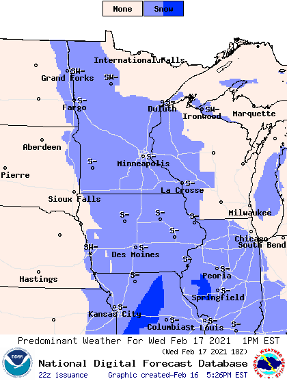 Weather conditions Wednesday